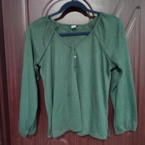 Old Navy Forest Green Long Sleeve Top